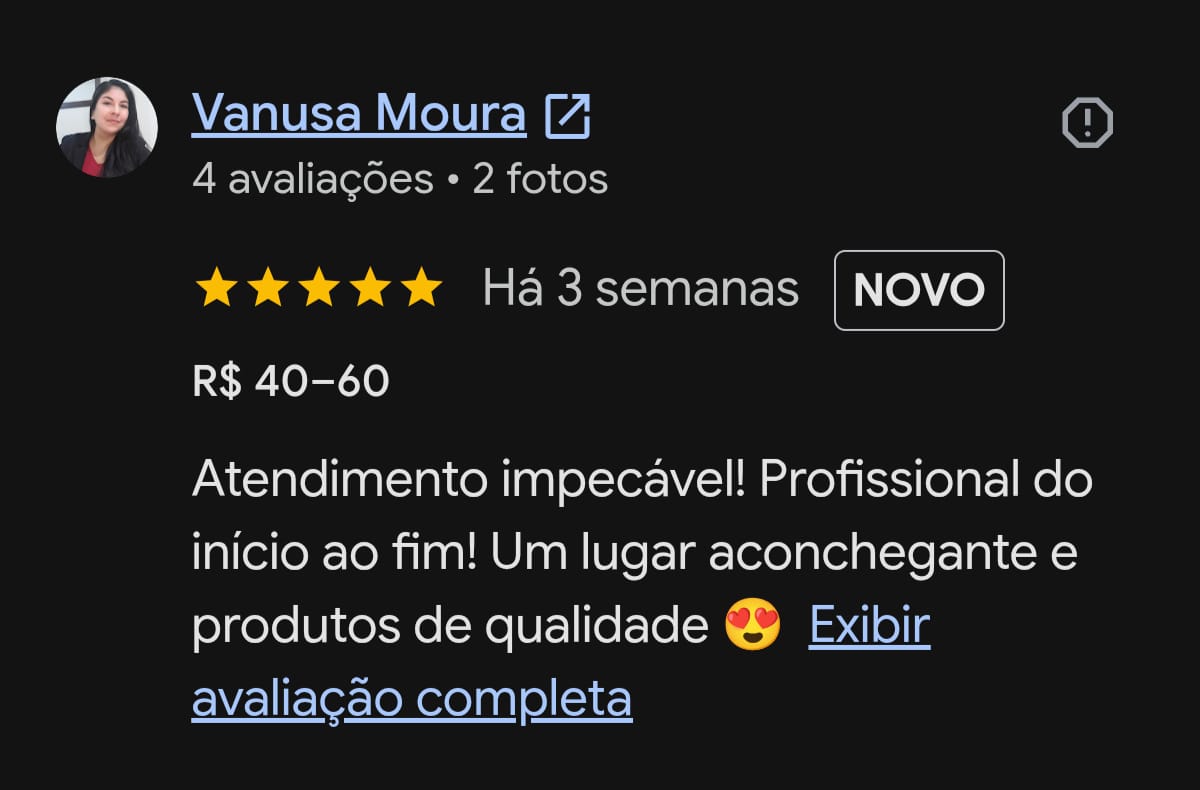 Print de depoimento de cliente