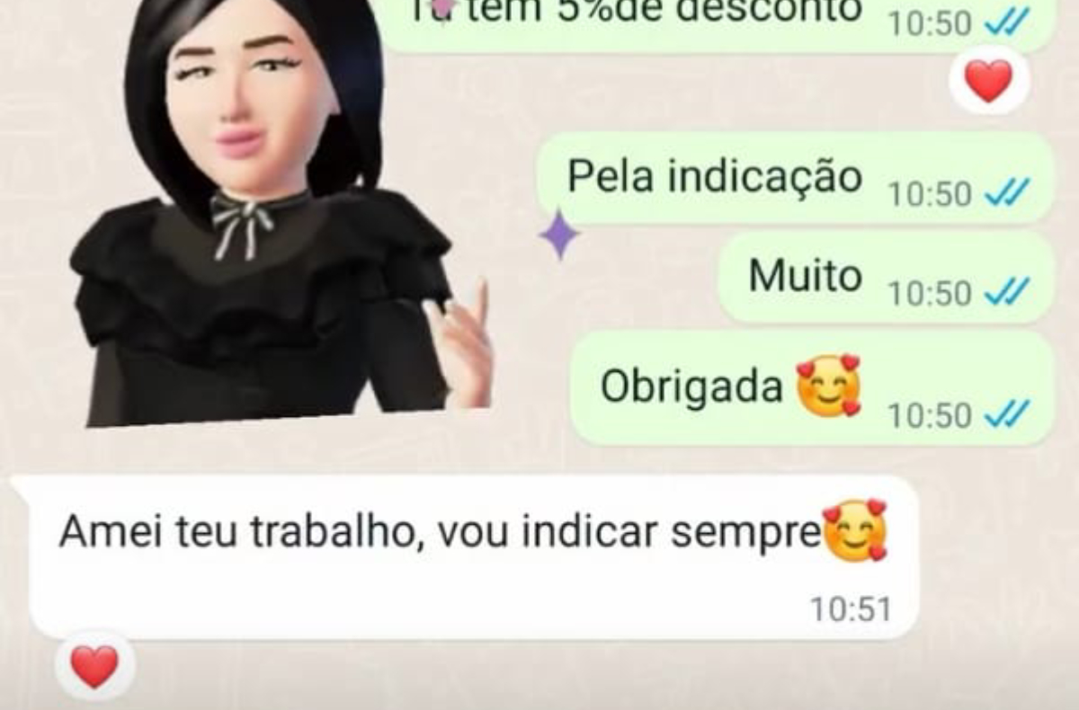 Print de depoimento de cliente